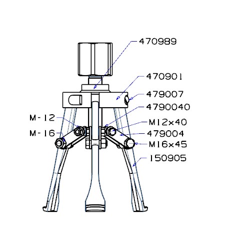 CONJUNTO HIDRÁULICO DE INTERIORES PARTE MECÁNICA FORZA SERIE 4708H DE 3 PATAS